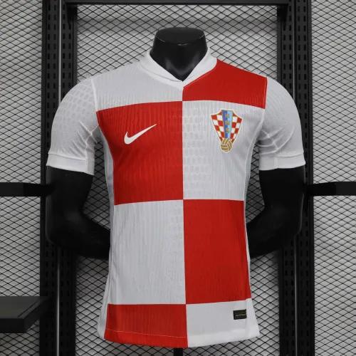 2024 Croatia Euro Cup Home Football Jersey Player Version