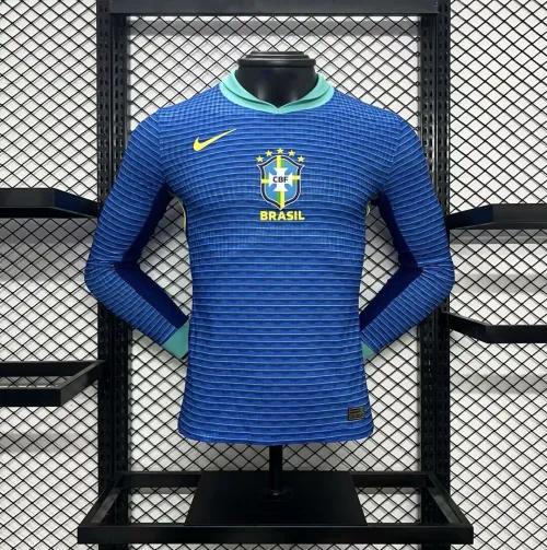 2024 Brazil Copa America Away Football Jersey Long Sleeve Player Version