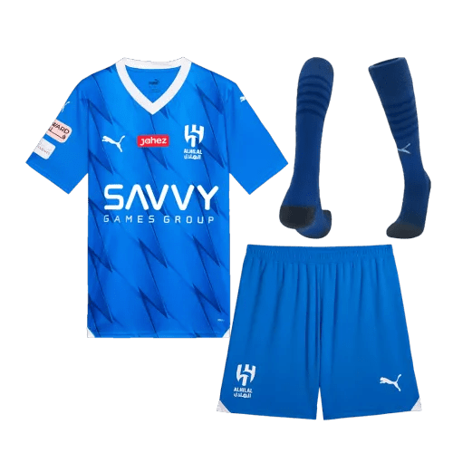 23-24 Al Hilal Saudi Home Kids Whole Kit Jersey+Shorts+Socks