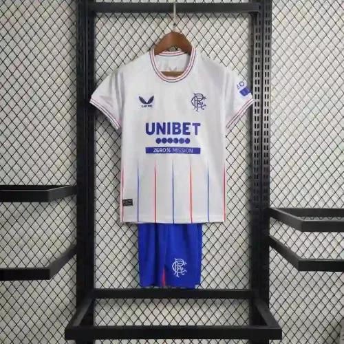 23-24 Glasgow Rangers Away Soccer Kids Kit Jersey+Shorts