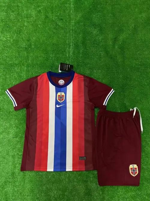 2024 Norway Home Football Kids Kit Jersey+Shorts