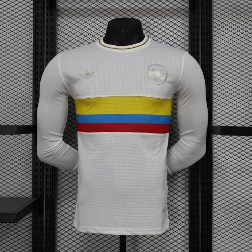 2024 Colombia 100th White Anniversary Jersey Player Version Long Sleeve