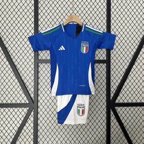 2024 Italy Euro Cup Home Kids Kit Jersey+Shorts