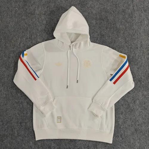 2024 Colombia 100th Anniversary White Hoodie Jacket 1:1 Thai Quality