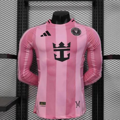25-26 Inter Miami CF Pink  Soccer Jersey Player Version Long Sleeve