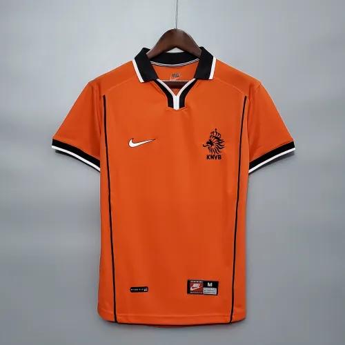 1998 Netherlands  Home World Cup Retro Jersey