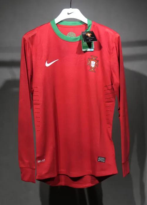 2012 Portugal  Euro Cup Home Retro Jersey Player Edtion Long Sleeve