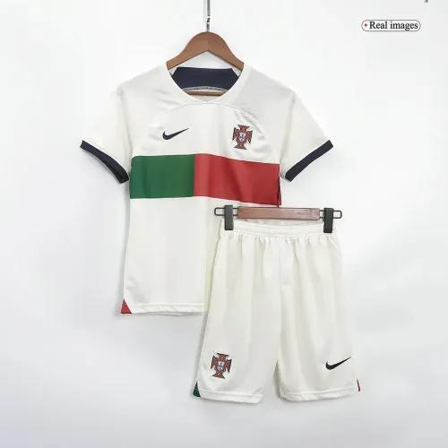 2022 Portugal   World Cup Away Soccer Kids Kit Jersey+Shorts