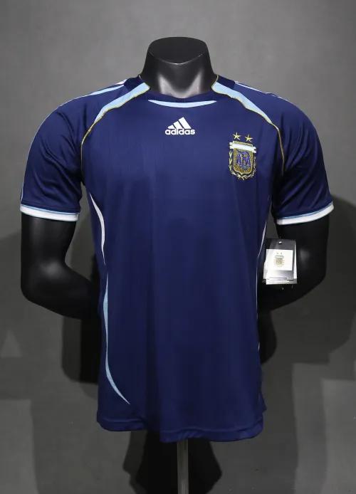 2006 Argentina World Cup Soccer Away Retro Jersey Player Version
