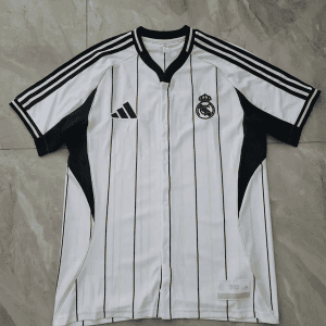 25-26 Real Madrid Baseball Soccer Jersey White