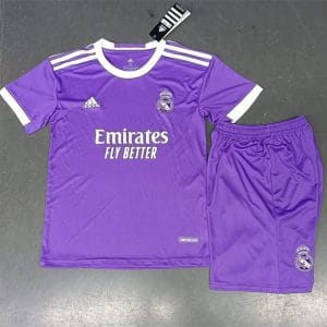 16-17 Real Madrid Away Retro Purple Kids Kit Jersey+Shorts