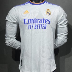 21-22 Real Madrid Home Soccer Jersey Retro Player Version Long Sleeve