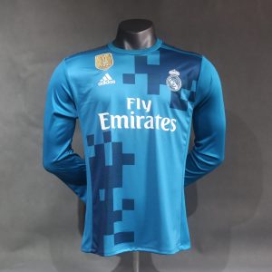 17-18 Real Madrid Second Away Retro Jersey Player Version Long Sleeve