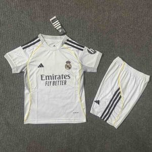 25-26 Real Madrid Home Soccer Kids Kit Jersey+Shorts