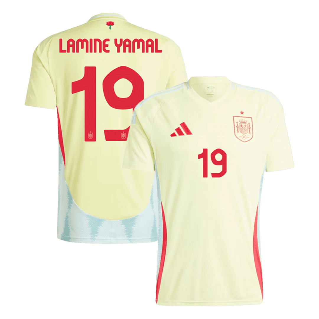 2024 Spain LAMINE YAMAL #19 Euro Cup Away Football Jersey