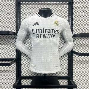 24-25 Real Madrid Home Soccer Jersey Player Version Long Sleeve