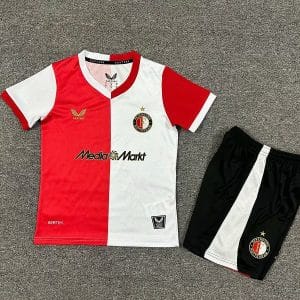 25-26 Feyenoord Home Soccer Kids Kit Jersey+Shorts