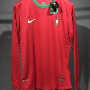 2012 Portugal  Euro Cup Home Retro Jersey Player Edtion Long Sleeve