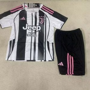 25-26 Juventus Home Soccer Kids Kit Jersey+Shorts