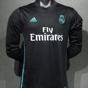 17-18 Real Madrid Away Retro Jersey Player Version Long Sleeve