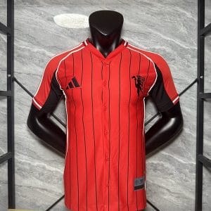 25-26 Manchester United Red Baseball Soccer Jersey