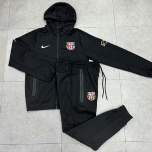 Barcelona Hoodie Sweatshirt Kit(Top+Pants) Navy Black Jackets