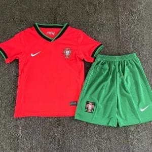 2024 Portugal Euro Cup Home Kids Kit Jersey+Short