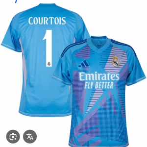 COURTOIS #1 Real Madrid Goalkeeper Soccer Jersey Blue