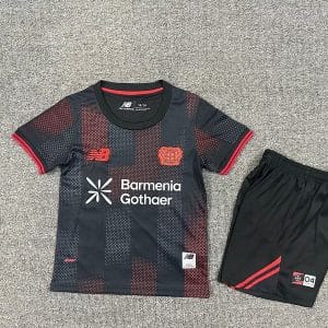 25-26 Bayer 04 Leverkusen Home Soccer Kids Kit Jersey+Shorts